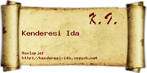 Kenderesi Ida névjegykártya