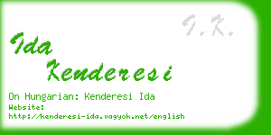 ida kenderesi business card